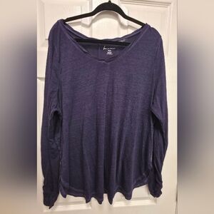 American Eagle Outfitters Rich Navy Long Sleeve Tee